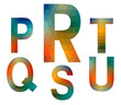 Mosaic alphabet letters PRSTQU