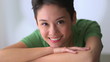 Mixed race Asian woman smiling