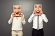 man and woman with changed happy faces