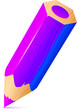 Vector cute violet wooden little pencil