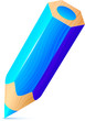 Vector cute blue wooden little pencil