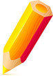 Vector cute orange wooden little pencil