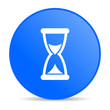 time blue circle web glossy icon