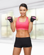 woman with dumbbells