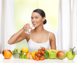woman with healthy food