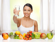 woman with healthy food
