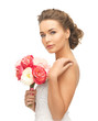 woman with bouquet of flowers