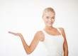 woman in sportswear with empty hand