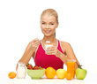 young woman eating healthy breakfast