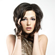 Beautiful brunette woman with style hairstyle