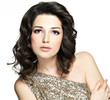 Beautiful brunette woman with style hairstyle