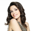 Beautiful happy smiling woman with brown  hairs
