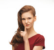 woman showing silence gesture