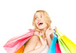 excited woman with shopping bags