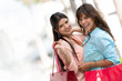 Happy shopping girls