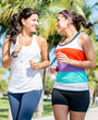 Women running outdoors