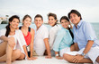 Group of friends on a boat