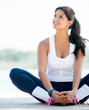 Thoughtful Woman Exercising