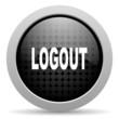 logout black circle web glossy icon