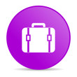 baggage violet circle web glossy icon