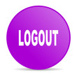 logout violet circle web glossy icon