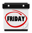 Friday Day Wall Calendar Reminder Weekend Plan Word