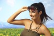 Summer portrait of beautiful young woman