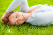 happy carefree park woman