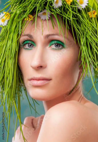 Photo: green grass hair beauty green grass hair beauty