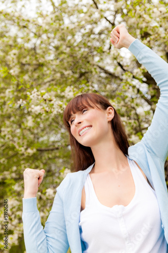 Photo: happy carefree park woman happy carefree park woman