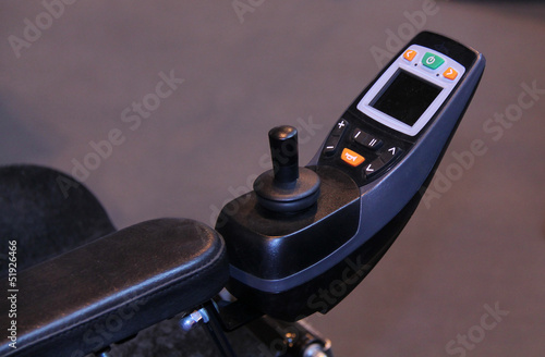 Photo: The Electric Controls of a Modern Disability Wheelchair. The Electric Controls of a Modern Disability Wheelchair.