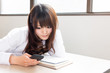 asian school girl in high school