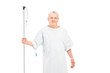 An old man getting i.v. infusion