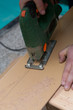 Close up image of an electric jigsaw