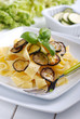 Photo: pappardelle all'uovo con zucchine fritte pappardelle all'uovo con zucchine fritte
