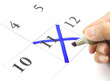 Blue color. Mark on the calendar at 11