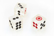 glass dices on the white background