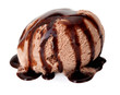 Ice cream with chocolate sauce.