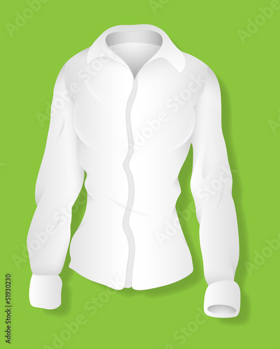 Vector: White Long Sleeves Female Shirt Design Vector Template White Long Sleeves Female Shirt Design Vector Template