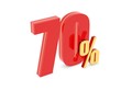 70 Percent off - red symbol