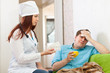 Nurse gives to patient the medication