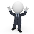 3d white people as business man