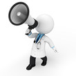 3d white people as doctor standing on blank background