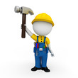3d white people as plumber standing on the blank background