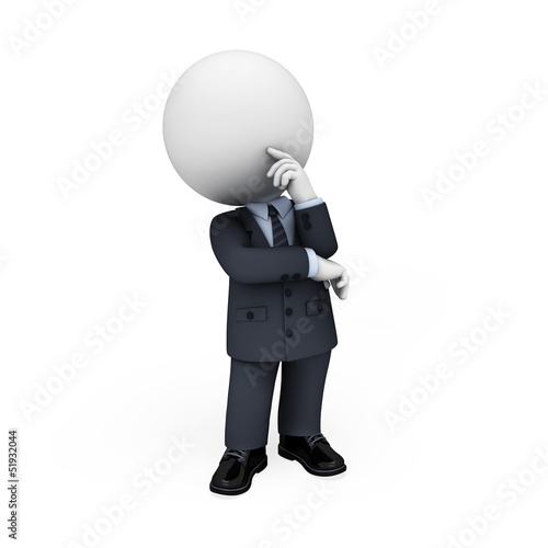 Illustration: 3d white people as business man 3d white people as business man