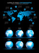 Infographic layout template with world maps.