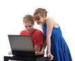 young couple with laptop