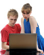 young couple with laptop