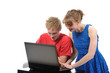 young couple with laptop