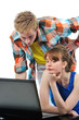 young couple with laptop